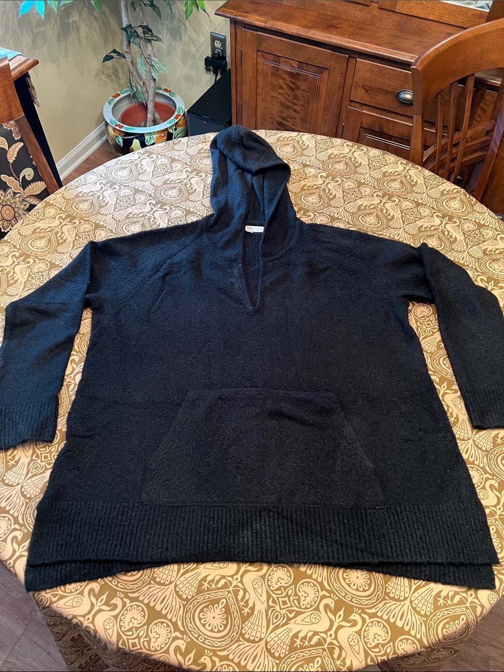 LOFT Black Women’s Hooded Sweater with Kangaroo Pocket